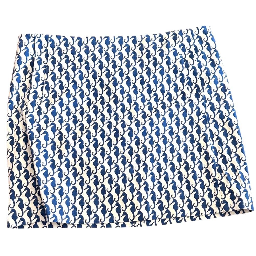 J.Crew Seahorse Print Mini Skirt Sz 6 Coastal Preppy Beach